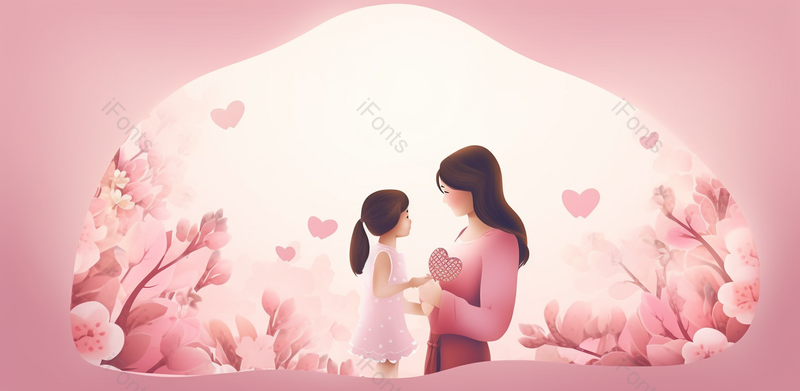 浪漫文艺简约小清新表白520亲子节节日背景素材,插画/手绘图,插画/手绘图库,插画/手绘图下载,插画/手绘